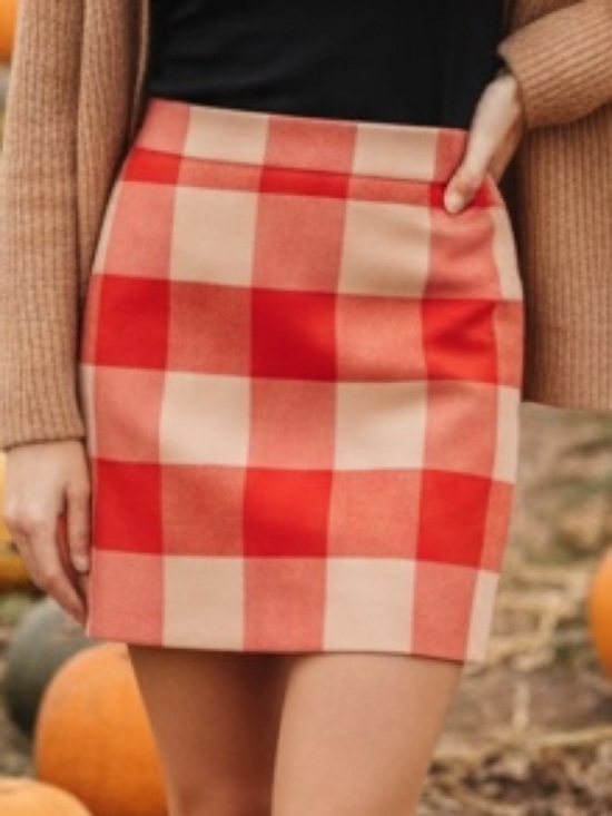 J. Crew Dresses & Skirts - J. Crew Red & Cream wool blend plaid Mini Skirt Size 12
